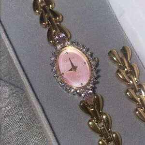 Geneva Gold and Pink Women's Watch